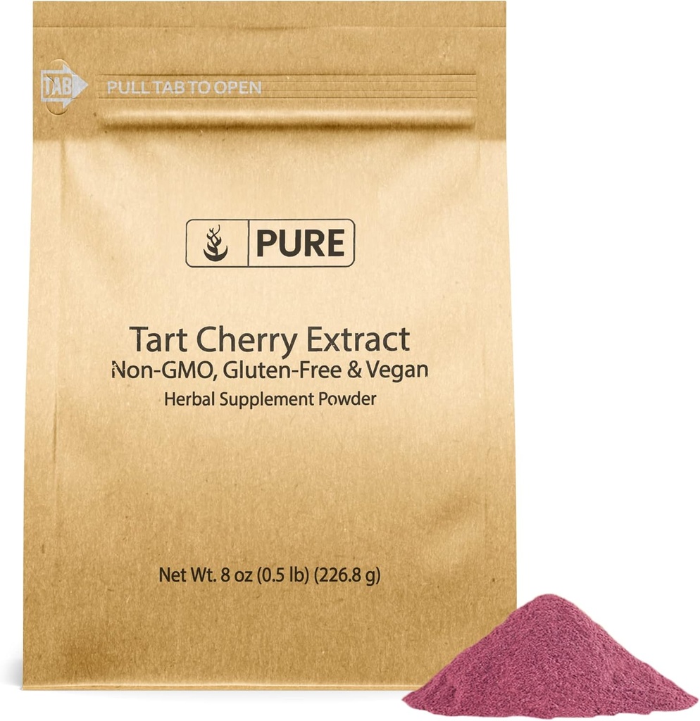 Ingrédients originaux purs Extrait de cerise de tart (8oz), non-OGM, supplément à base de plantes