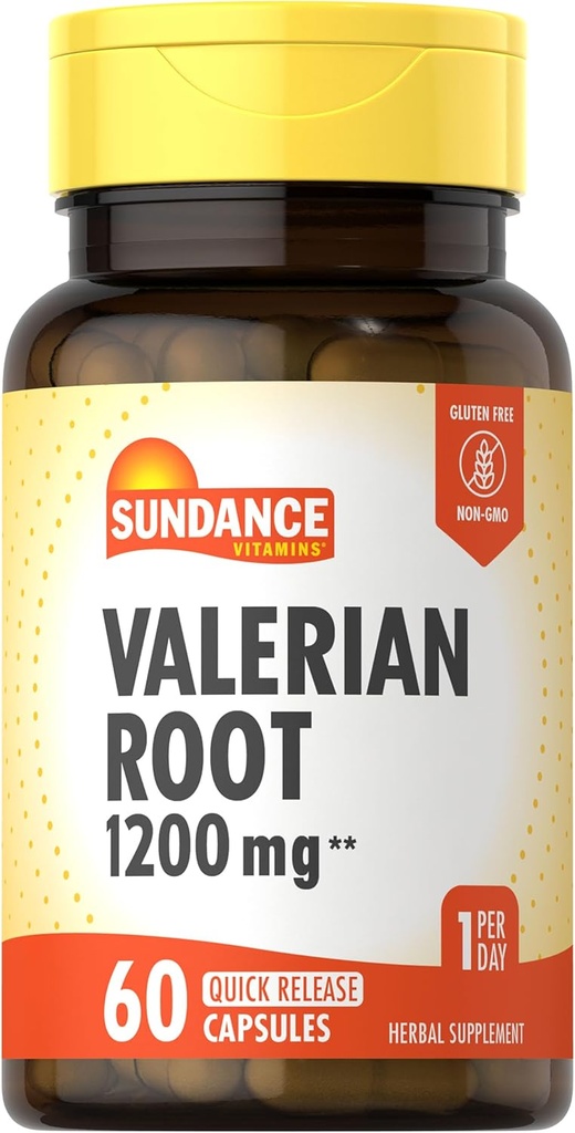 Sundance Valerian Root Supplement | 1,200mg | 60 Quick Release Capsules | Non-GMO and Gluten Free Formula