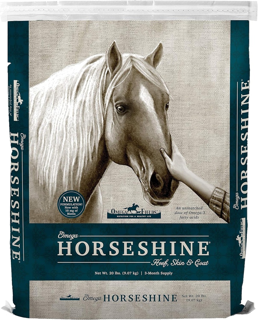 Omega Horseshine Le supplément Omega 3, aide à maintenir un manteau brillant et sain, 20 lb, brun