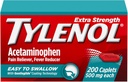 Tylenol Extra Strength Facile à avaler Acétaminophène, analgésique et réducteur de fièvre Caplets enduits pour adultes avec technologie Gentleglide, 500 mg Extra Strength Acétaminophène, 200 ct