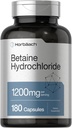 Horbäach Bétaïne HCl 1200mg. 180 Capsules.