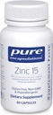 Encapsulations pures Zinc 15 mg - Supplément de picolinate de zinc pour le soutien, la croissance et le développement du système immunitaire - pour la guérison des plaies - 60 capsules