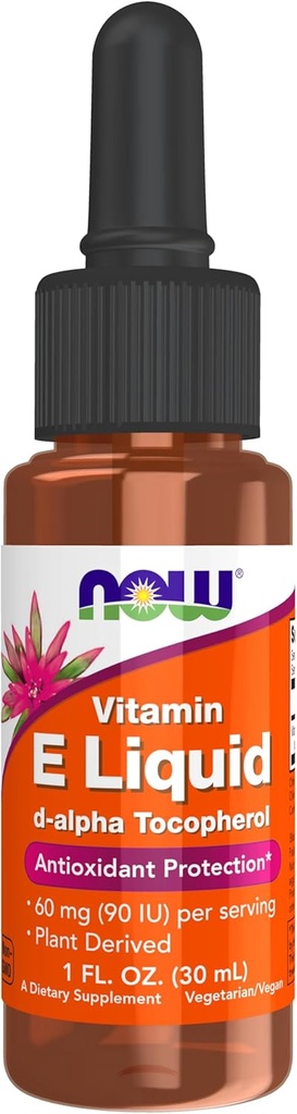 MAINTENANT compléments alimentaires, vitamine naturelle E liquide (Tocophérol D-Alpha), protection antioxydante*, 1-Ounce