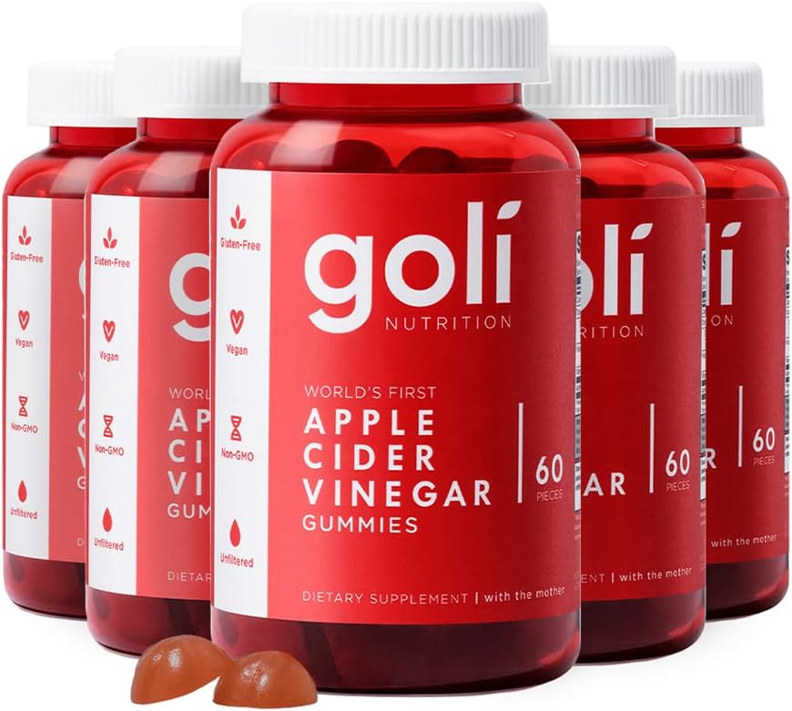 Goli vinaigre de cidre de pomme vitamines gommy - 300 Compte - vitamine B12, sans gélatine, sans gluten, végétalien et non-OGM