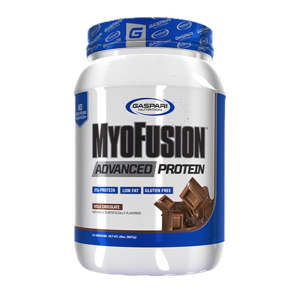 Gaspari Nutrition Myofusion Advanced Protein, Protein Blend with Whey Protein, Casein Protein and Isolate Protein, Low Fat and Gluten Free (2lbs, Chocolate)