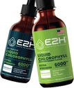E2H: Chlorophylle liquide Saveur naturelle et menthe poivrée Saveur végétale, non-OGM - 2 Fl Oz chacun (4 Fl Oz Total) - Ensemble