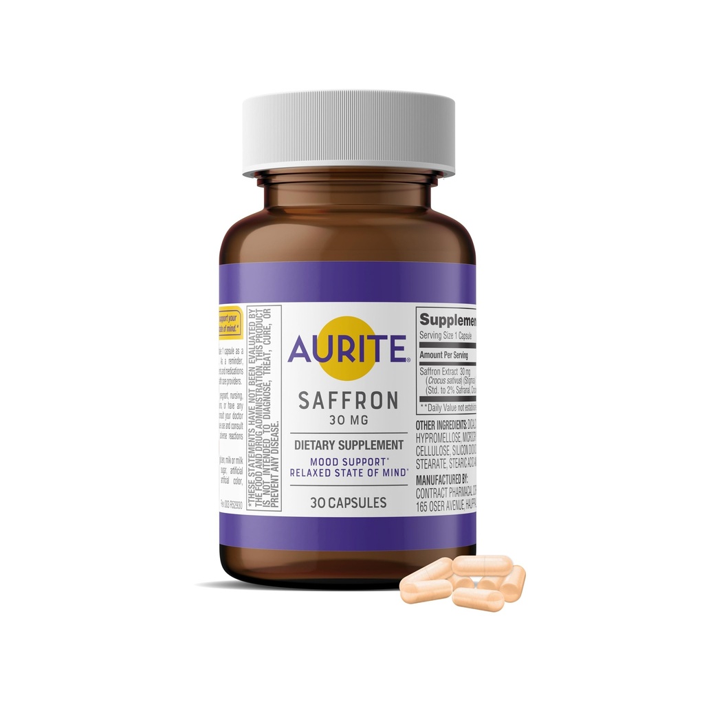 30 Comte, Safran 30mg, Végétarien Friendly, non-OGM, sans gluten, sans soja (1 mois d'approvisionnement)