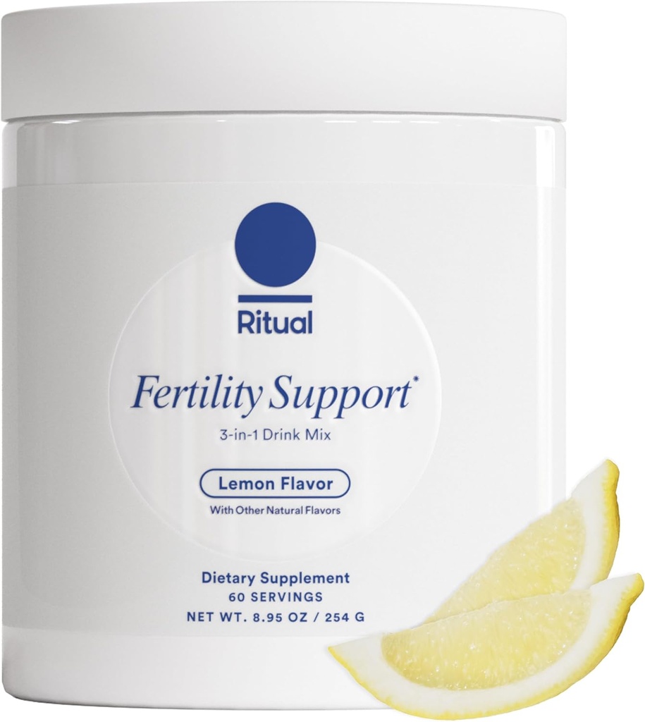 Supplément de soutien à la fertilité rituelle pour les femmes 3-en-1 Drink-Mix formulé pour soutenir les résultats de conception avec des ingrédients étudiés (CoQ10, NAC, Myo-Inositol) et conçu avec un OB/GYN. 60 portions.*