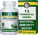 Immuniherb Immune Support Supplement – Herbal Immunity Supplement with Ginger, Forsythia, Licorice Root, Vitamin C & Zinc – Natural Immune Boosters for Daily Support, Non-GMO – 60 Veg Capsules