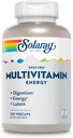 SOLARAY Spectro Energy Multivitamine pour les femmes et les hommes - Énergie cellulaire, digestion, santé oculaire et immunosupport - w/vitamine A, Complexe vitamine B, CoQ10, Fer, Enzymes, Lutéine - 30 Serv., 120 VegCaps