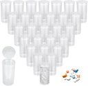 100Pcs Plastic Empty Prescription Vial, 13 Dram Pill Bottles, Waterproof Airtight Joint Pill Bottles with Pop Top Caps Medicine Container for Pills, Crafts, Candy, Supplements and More