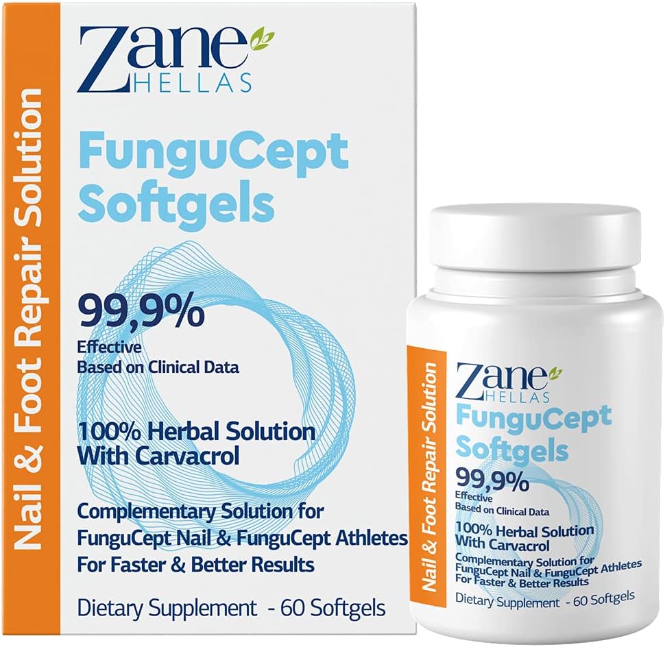 Zane Hellas FunguCept Softgels pour des résultats plus rapides et meilleurs. Produit de soutien pour FunguCept Nail & Athlètes. 60 Softgels.