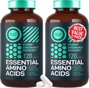 Supplément d'acides aminés essentiels WILD FUEL pour les femmes et les hommes - Toutes les 9 BCAAs Amino Acid Complex pour la puissance et la récupération - EAA Lysine, Tryptophane, Isoleucine - 2 Pack 240 Vegan BCAA Capsules
