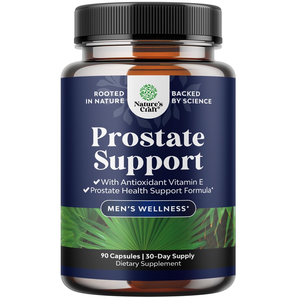 Supplément à base de plantes pour hommes - Potent Pygeum and Saw Palmetto Extract with Beta Sitostérol & Green Tea for Urinary Tract Support - Male Health Blend for Frequent Urination - 90 Capsules