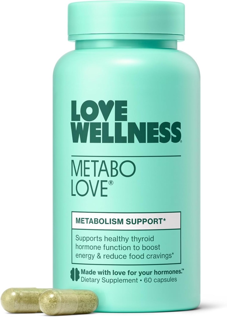 Love Wellness Métabolove , Booster de métabolisme pour les femmes Supplément de combat Cravates & Boost Supplément d'énergie , Cortisol & Thyroïde Support pour les femmes , Stimulant Free , Vegan & Gluten-Free , 60 comte