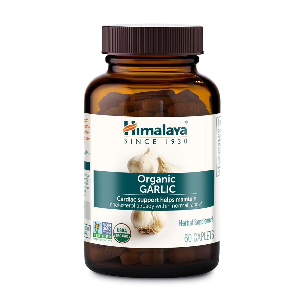 Himalaya Ail Bio - Supplément à base de plantes pour le métabolisme lipidique et le soutien immunitaire - Vegan, non-OGM, sans gluten, 1400 mg, 60 Caplets