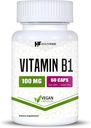 Santé Vitamine B1 100mg.60 Capsules Le supplément de thiamine soutient la santé globale.