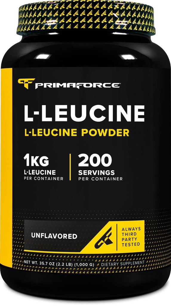 Primaforce L-Leucine Pure Poudre 1 KG (2,2 lb) - Non-OGM, sans gluten, 200 portions