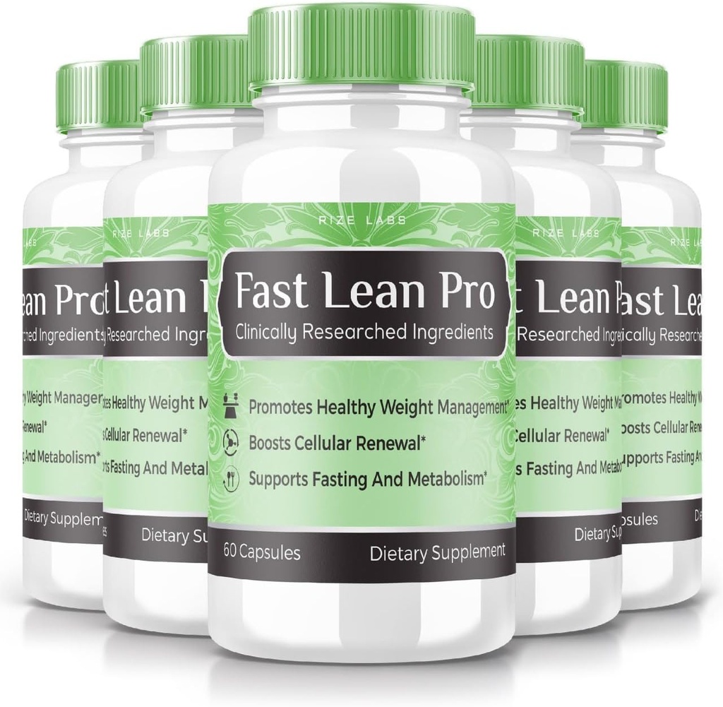 les laboratoires de taille - Fast Lean Pro Dietary Supplement, capsules de formule avancée pour la force supplémentaire, non OGM, favorise la gestion du poids santé (300 capsules) (Paquet officiel de 5)