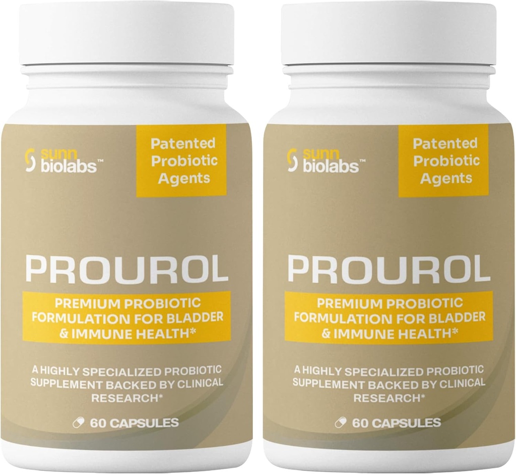 Prourol breveté PROBIOTIC supplément pour la santé urinaire, soutien de la vésicule, amélioration immunitaire, soulagement des mictions fréquentes, santé UTI, ingrédients naturels, soutien sanitaire global quotidien-2 bouteilles - 120 Nombre