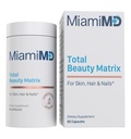 MiamiMD Total Beauty Matrix Collagen Suppléments pour femmes - Capsules de collagène avec vitamine C pour cheveux, peau et ongles - Sans cruauté - 60 Capsules