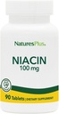 Natures Plus Niacine - 100 mg, 90 comprimés végétariens - supplément de vitamine B3 de haute puissance - sans gluten - 90 portions