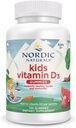 Nordic Naturals Vitamine D3 Gummies Enfants, épanchement de pastèque sauvage - 120 Gummies - 400 UI Vitamine D3 - Santé des os, immunité saine - Non-OGM, Végétarien - 120 portions