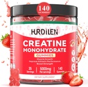 140 Count Créatine Monohydrate Gommies, 5000mg Créatine Monohydrate Pas de sucre Gommies pour les femmes et les hommes avec L-Taurine, Vitamine B12 pour la force musculaire, Récupération musculaire, Glute Builder, Energy Boost