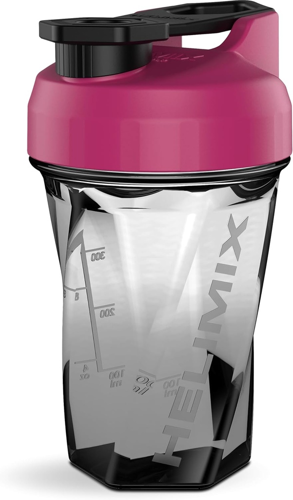 HELIMIX 1.5 Vortex Blender Shaker Bottle Holds Upto 20oz | No Blending Ball or Whisk | USA Made | Portable Pre Workout Whey Protein Drink Shaker Cup | Mixes Cocktails Smoothies Shakes | Top Rack Safe