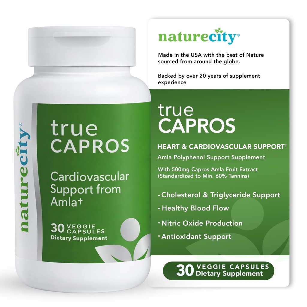 NatureCity True-Capros Amla Extract Supplement, Heart Health, 30 Capsules