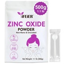 Poudre d'oxyde de zinc : 500g(1,1 lb) Poudre d'oxyde de zinc 100% Pure Non Nano Non Coté pour la protection de la peau.