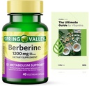 Spring Valley Berberine Dietary Supplement - Soutien au métabolisme - 1200mg Capsules, 40ct