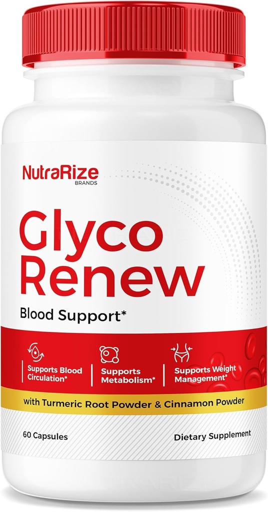 NutraRize Glyco Renew Pills, toute la formule de soutien du sang naturel, supplément de force maximale pour maintenir des niveaux stables, votre voyage vers un mode de vie sain, Commentaires (60 capsules)
