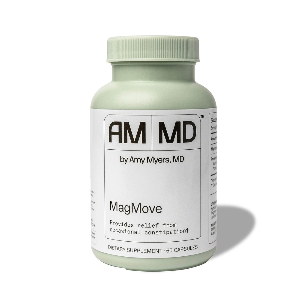 Amy Myers MD MagMove - Soutient les mouvements sains de Bowel - Supplément de magnésium pour la motilité de Gut - avec vinaigre de cidre de pomme, artichaut et gingembre - 60 capsules (30 portions)
