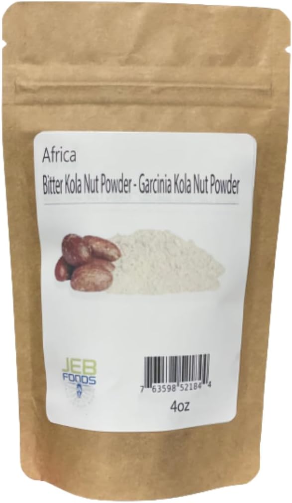 JEB Foods Premium Garcinia Kola Powder - Poudre africaine de noix de kola, poudre de noix de petit cola pour le bien-être, usage culinaire et traditionnel