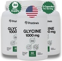 PRISTINE'S Glycine 1000MG Amino Acid Supplement Sleep Support Capsules (3-Pack) - 90 jours d'approvisionnement - Récupération musculaire, santé rénale et soutien à la production de collagène