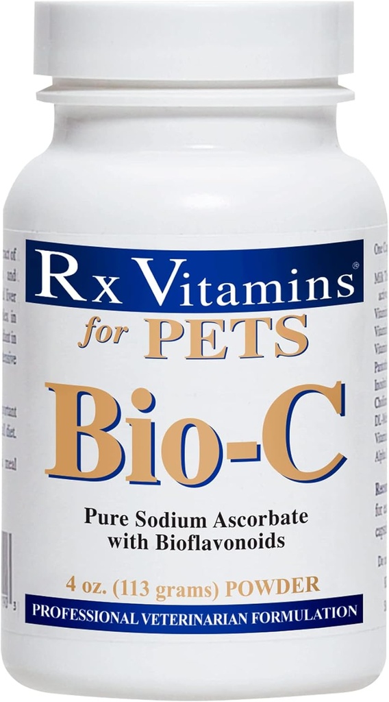 Vitamines Rx Bio-C - Vitamine C pour les chiens et les chats - avec les bioflavonoïdes de citron pour le soulagement de l'allergie - Supplément de soutien immunitaire - Promotion d'une peau et d'un manteau sains - Supplément articulaire - 4 oz