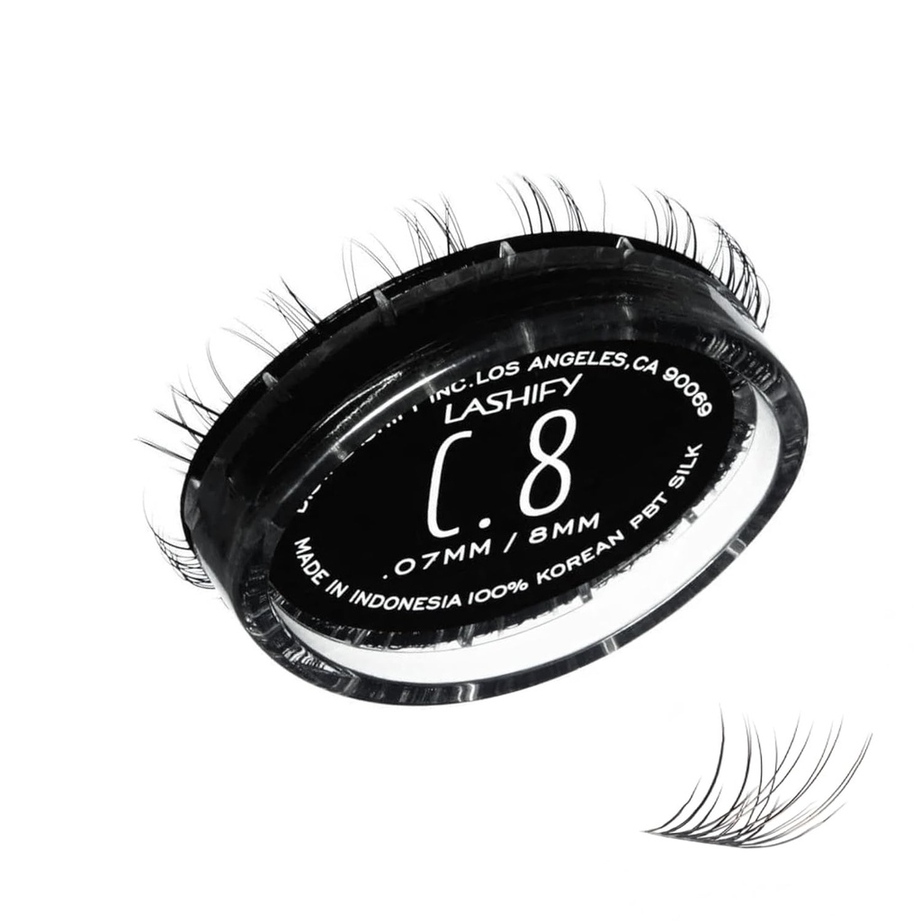 Lashify Curl 8mm Gossamer Extensions de cils Recharge, noir, bricolage faux cils pour un look naturel