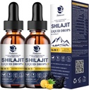 Lukaree 16-en-1 Shilajit gouttes pour les hommes et les femmes, Ashwagandha, Ginseng, Turmeric, Rhodiola, Amla, Moss de mer, supplément de vitamine liquide avec 85+ Minéraux traces et acide fulvic, 2 FL Oz (2 pack)