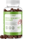 Gummées de mousse de mer d'Irlande biologique - Mélange naturel de racines et de bradderwrack de bardage - Nettoyant et supplément thyroïdien du système immunitaire - Santé de la peau et des ongles - 60CT