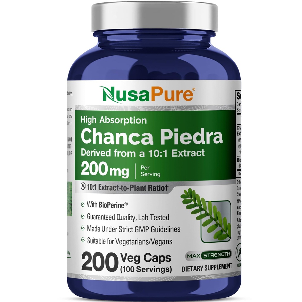 NusaPure Chanca Piedra, 200 mg, 200 Veg Capsules (Non-GMO, Vegan)