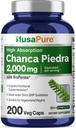 NusaPure Chanca Piedra 2000mg. 200 capsules de légumes Supplément d'extrait d'herbes Extrait 10:1, Non-OGM, Bioperine. 100 portions par bouteille