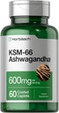 Horbäach KSM-66 Ashwagandha Supplément Caplets de 600 mg 60 pilules avec L-Theanine pour les femmes et les hommes