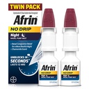 Afrin No Drip Night Nasal Mist Twin Pack, Non-Drowsy, Fast-Acting Decongestant for Restful Sleep with Chamomile Scent, Adults and Children 6 and Older, .5 fl oz (Pack of 2)