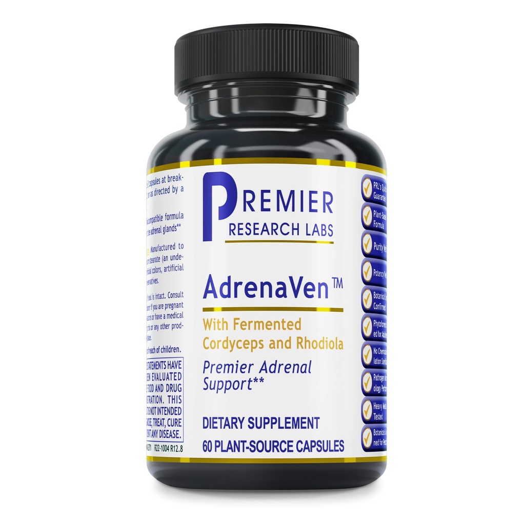 Premier Research Labs 30 Servings-AdrenaVen - Supplément santé adrénal, soutient la santé adrénale Gland et la réponse au stress - Santé adrénale biologique - 60 capsules d'origine végétale