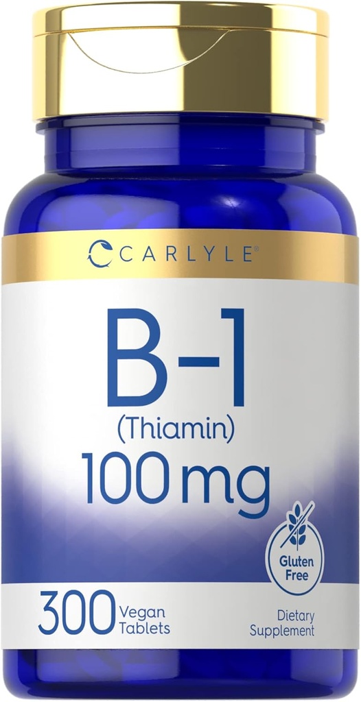 Carlyle B1 vitamine 100mg.300 comprimés Supplément pour les femmes et les hommes.