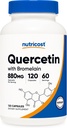 Nutricost Quercetin avec Bromelain, 880mg Quercetin + 165mg Bromelain par portion, 120 capsules, 60 portions (2 capsules par portion) - Végétarien, Non-OGM et Sans gluten