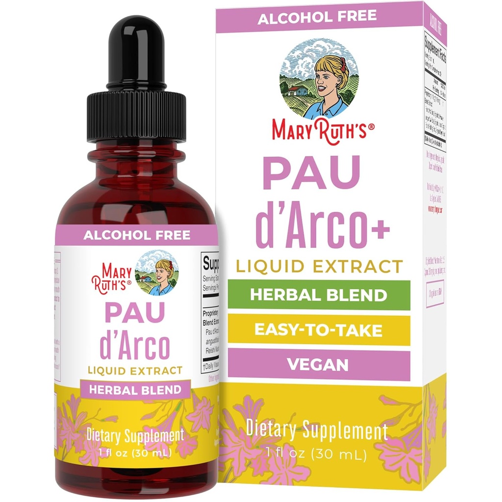 MaryRuth Organics PAU D'Arco Mélange d'herbes de Reishi Champignons d'Echinacea angustifolia Racine d'Usnea Lichen d'Usnea Feuille de thym d'Usnea Projet Vérifié non OGM d'Usnea Sans gluten d'Usnea
