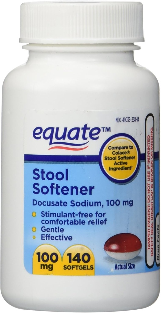 Equate - Stool Softener 100 mg, 140 Capsules (Compare to Colace) (1)