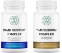Bundle de concentration conscient - 7 Complexe de champignons et soutien cérébral pour la clarté cognitive et l'amélioration nootropique